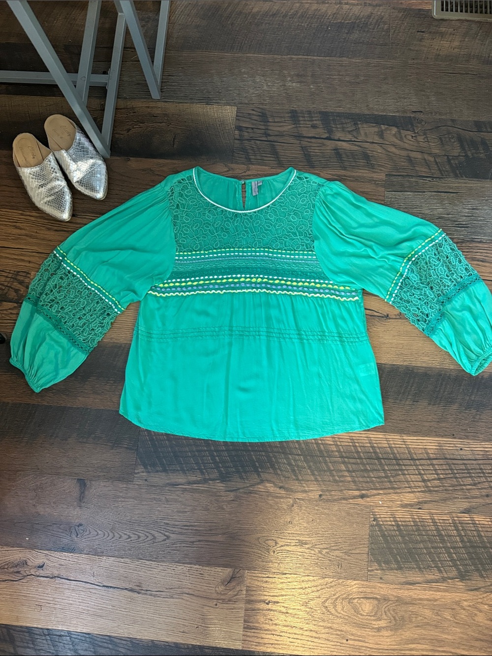 bl^nk London Women’s Sunshine Peasant Top Blouse Size XL (Anthropologie)